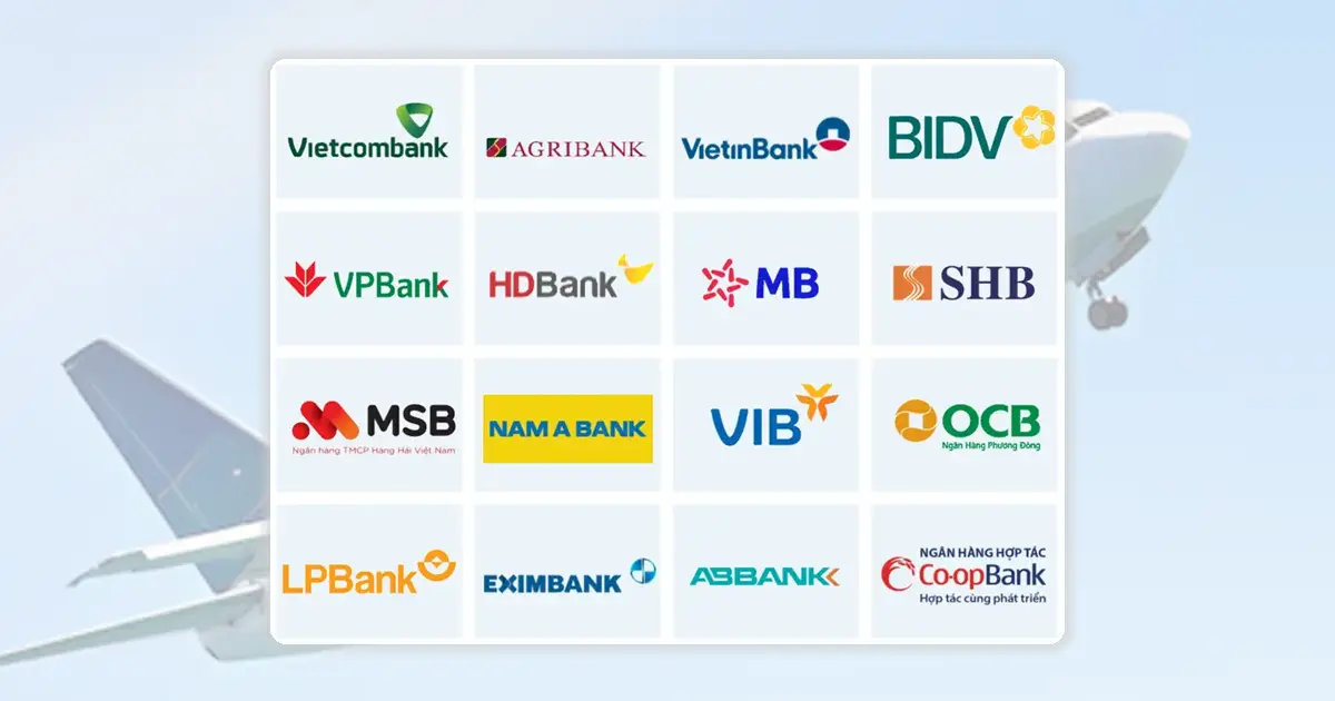 Thanh toán vé máy bay qua các ngân hàng nội địa Việt Nam